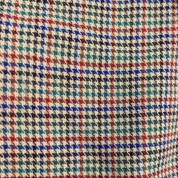 J. McLaughlin Men's Shirt NWT Gramercy Style Houndstooth White Red Blue XL - Picture 6 of 8